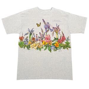 Vintage San Antonio Botanical Gardens Floral Graphic T-Shirt Habitat Size XL